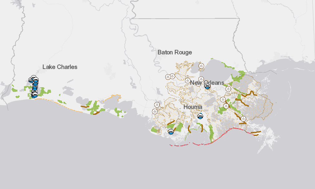 Restoration Projects in the 2012 Coastal Master Plan