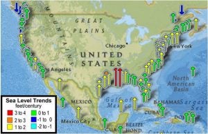 Sea Level Trends Map - Restore the Mississippi River Delta